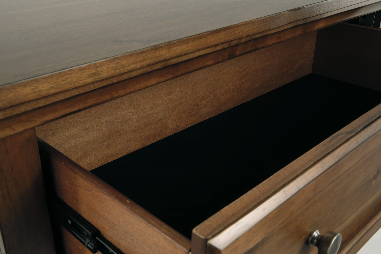 Flynnter Sleigh Bed With 2 Storage Drawers With Mirrored Dresser And Chest