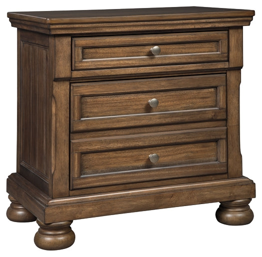 Flynnter Sleigh Bed With 2 Storage Drawers With Mirrored Dresser And 2 Nightstands