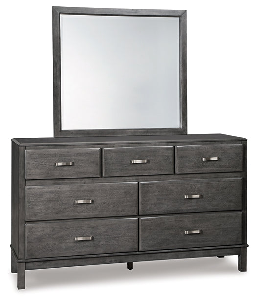 Caitbrook Storage Bed With 8 Storage Drawers With Mirrored Dresser, Chest And Nightstand