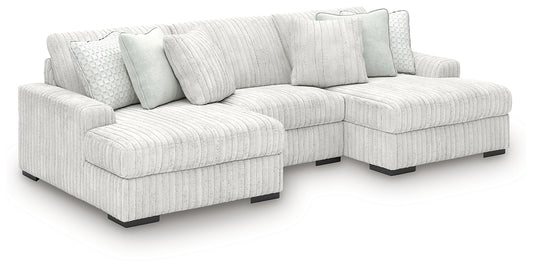 Stupendous 3-Piece Sectional with Double Chaise