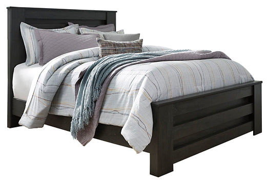 Brinxton Queen Panel Bed with Mirrored Dresser and Nightstand