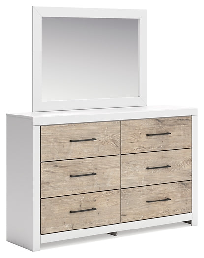 Charbitt Twin Panel Bed with Mirrored Dresser