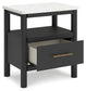 Cadmori King Upholstered Panel Bed with Mirrored Dresser and Nightstand