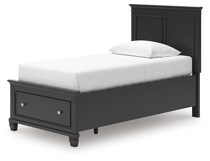 Lanolee Twin Panel Storage Bed, Dresser, Mirror and Nightstand
