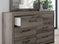 Graystorm Twin Panel Bed with Storage, Dresser and Mirror