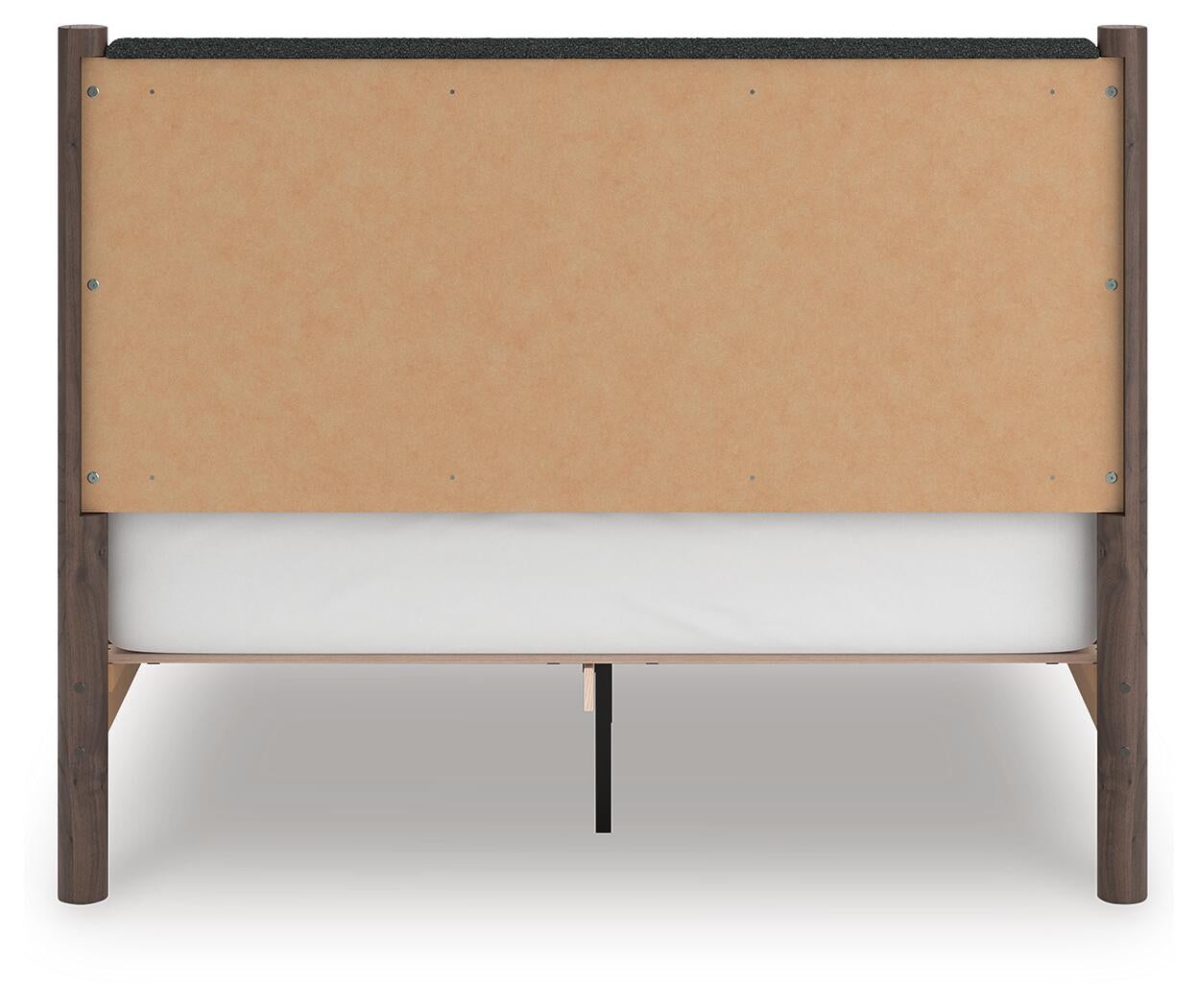 Pamytta Queen Upholstered Panel Platform Bed, Dresser and Mirror