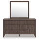 Pamytta King Upholstered Panel Bed, Dresser and Mirror