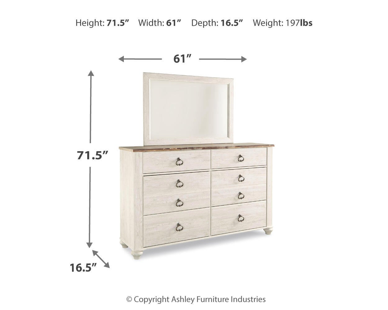 Willowton Dresser and Mirror