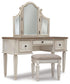 Realyn Vanity/Mirror/Stool (3/CN)
