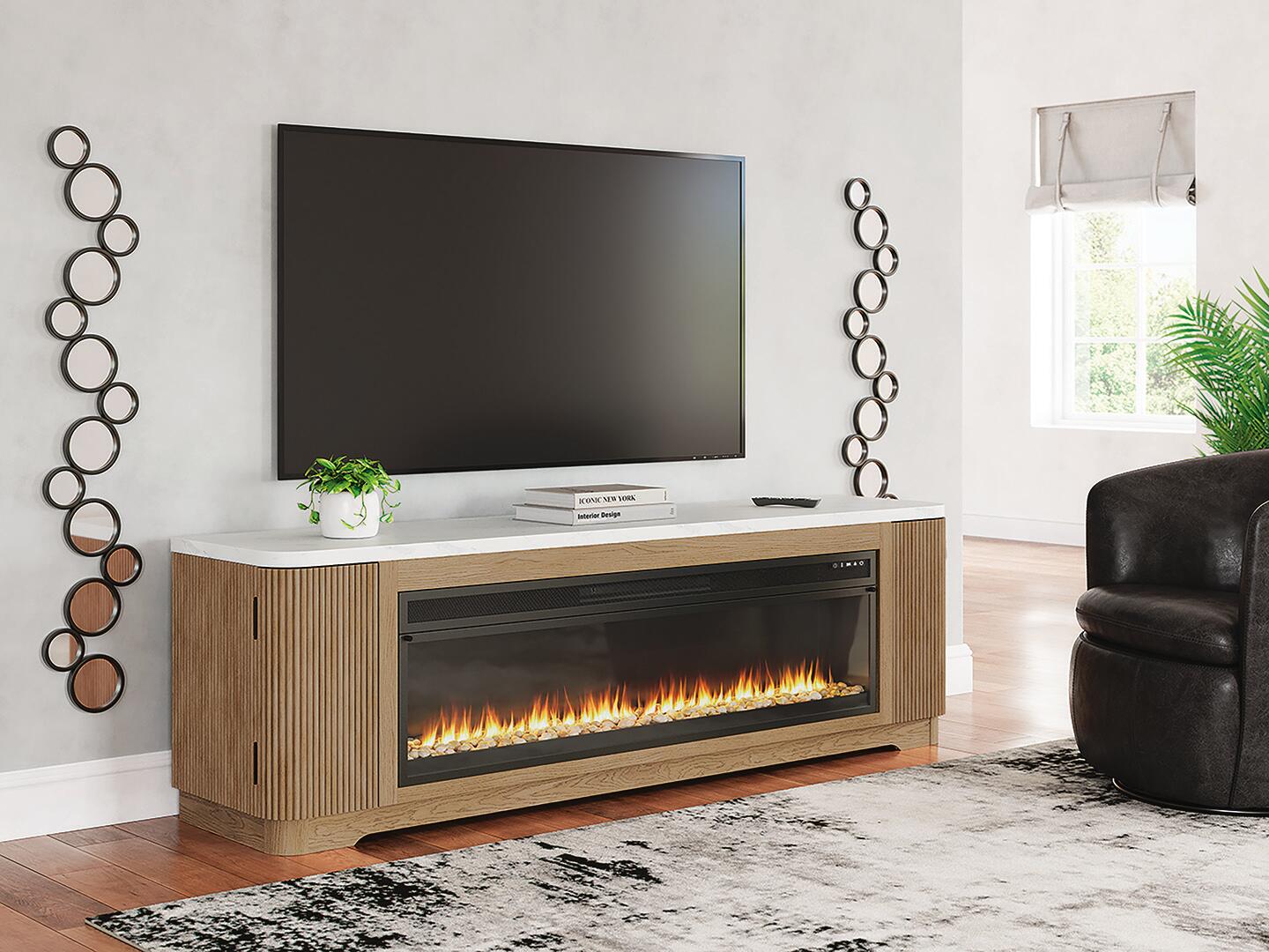 Camdill 80" TV Stand with Electric Fireplace