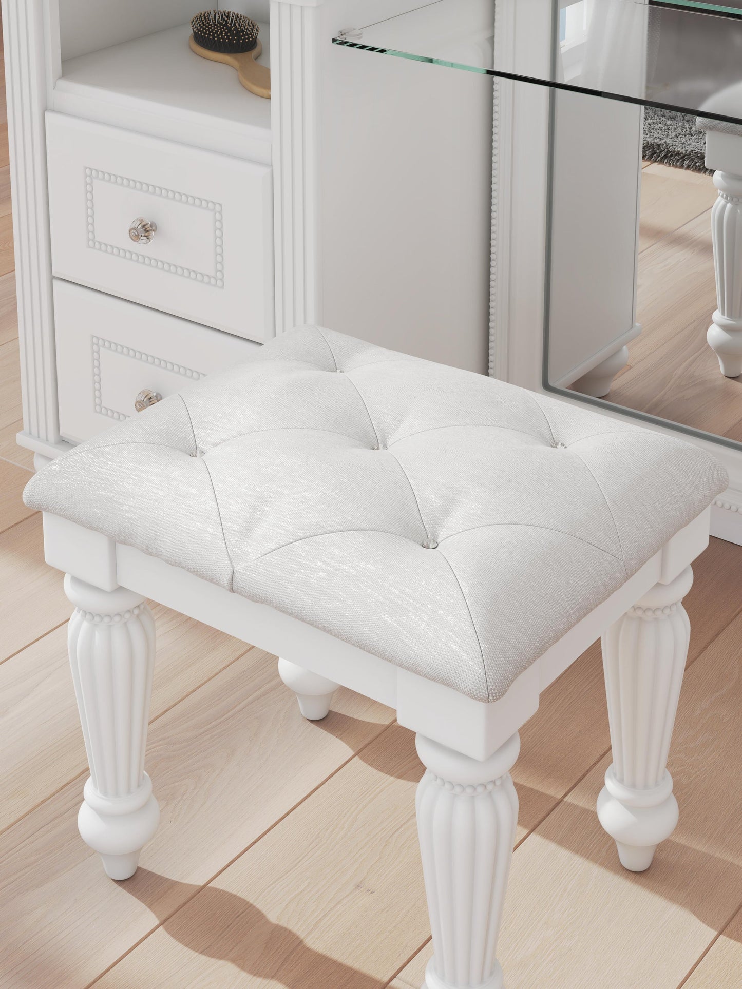 Kozlani Vanity Upholstered Stool