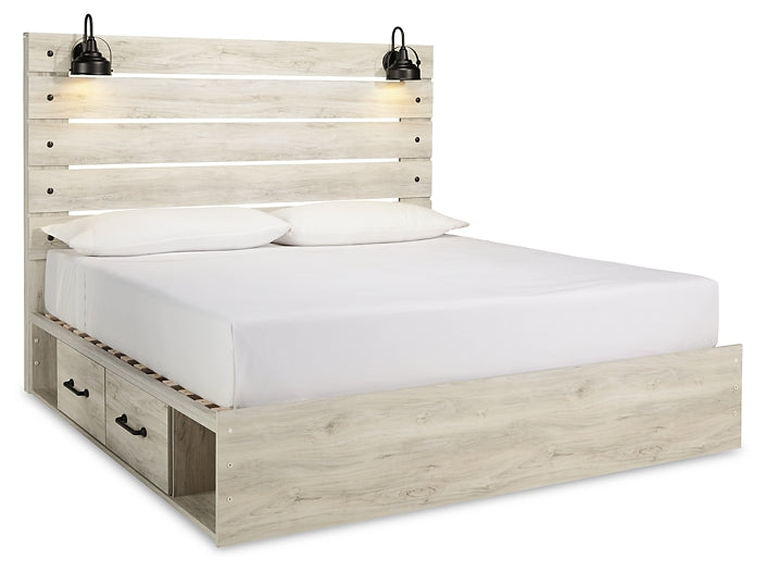 Cambeck King Panel Bed with 4 Storage Drawers with Dresser