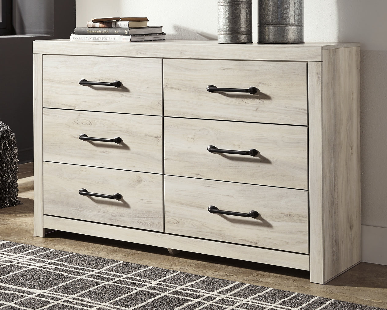Cambeck King Panel Bed with 4 Storage Drawers with Dresser