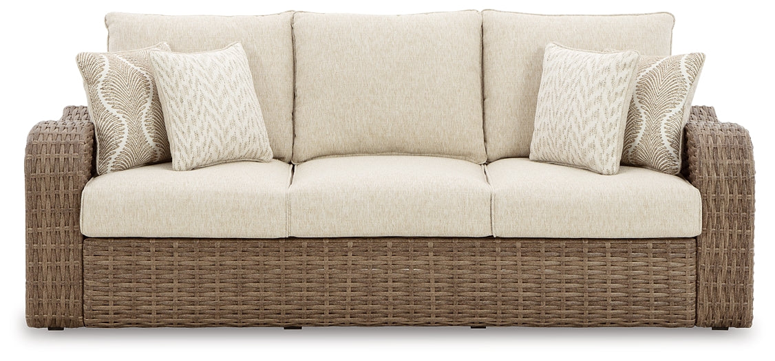 Sandy Bloom Sofa with Cushion