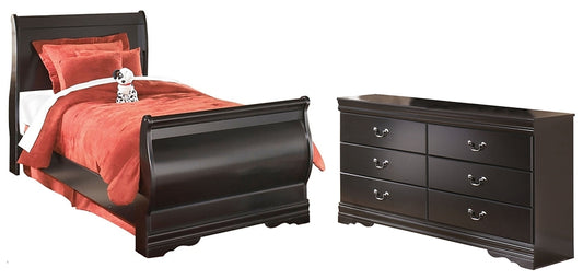 Huey Vineyard Twin Sleigh Bed with Dresser