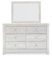 Paxberry Queen Panel Bed with Mirrored Dresser