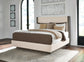 Anibecca Queen Upholstered Panel Bed with Mirrored Dresser and 2 Nightstands