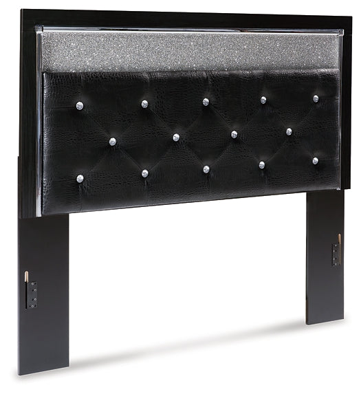 Kaydell Queen Upholstered Panel Headboard with Mirrored Dresser