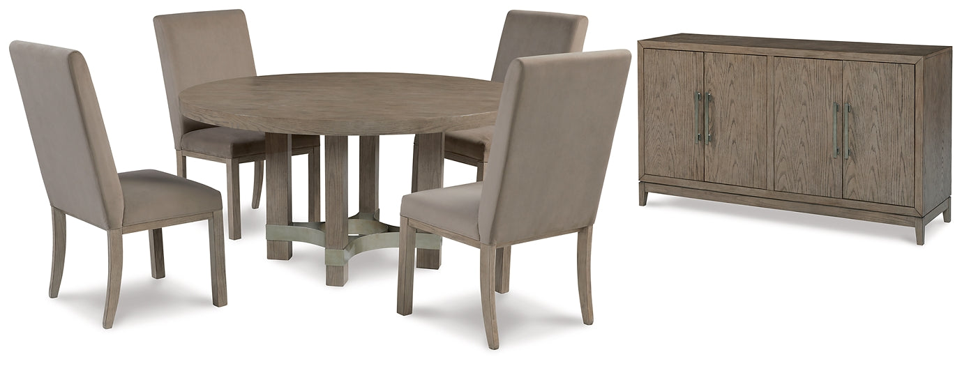 Chrestner Dining Table and 4 Chairs with Storage
