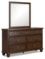 Danabrin Queen Panel Bed with Mirrored Dresser