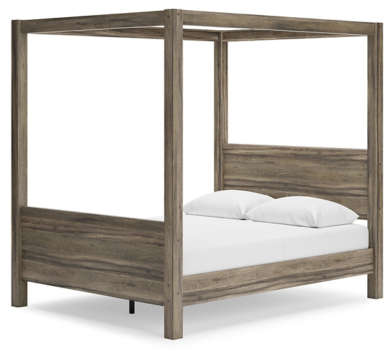 Shallifer Queen Canopy Bed with Dresser, Chest and 2 Nightstands