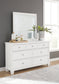 Fortman King Panel Bed with Mirrored Dresser and Nightstand